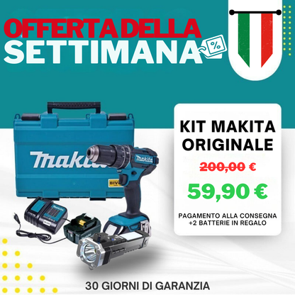 Trapano Avvitatore Professionale 48V - Kit Completo con 2 Batterie + 45 Accessori + Torcia Tattica | Prestazioni Elevate e Qualità Garantita